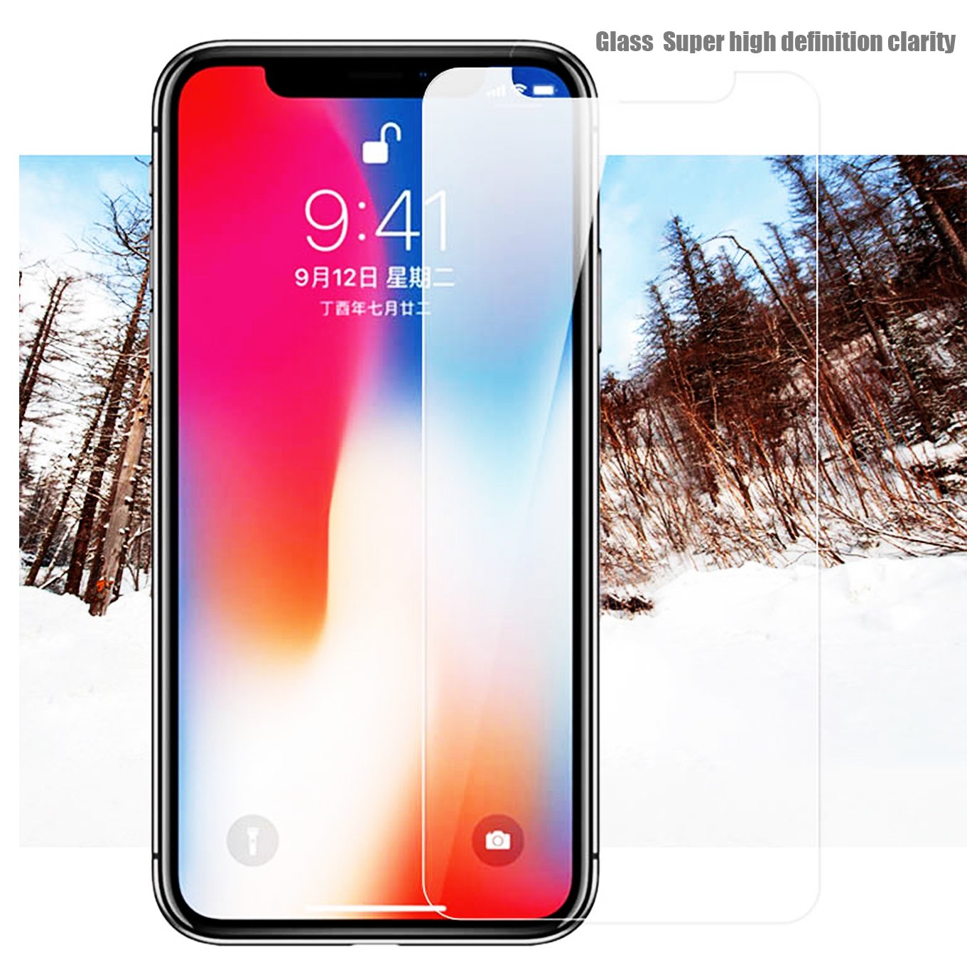 [2 Stück] Displayschutzfolie kompatibel iPhone Xs (5,8 Zoll)/iPhone X Panzerglas Displayschutzfolie Touch 9H Härte Transparenz für iPhone Xs Displayschutzfolie Glas