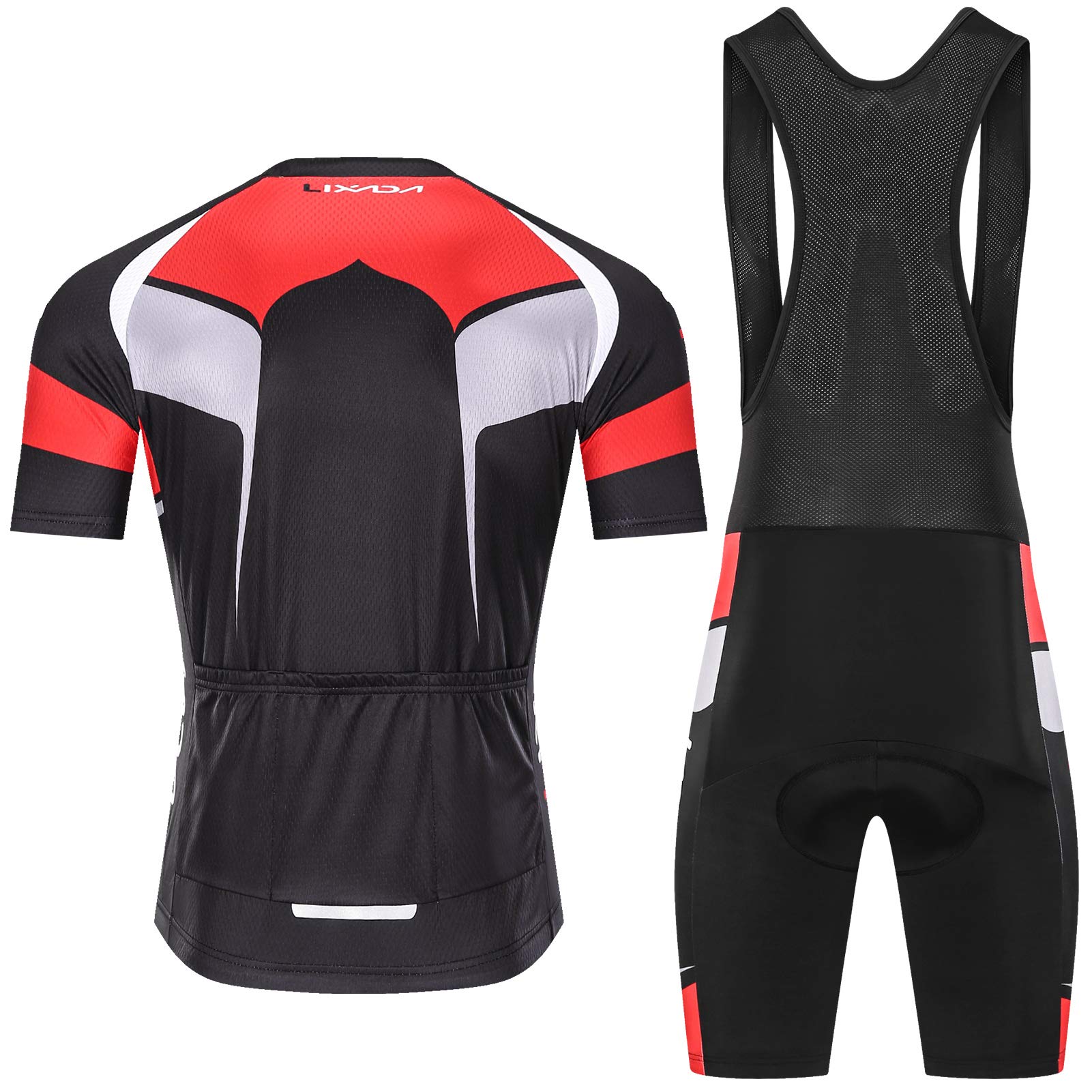 Lixada Ropa Ciclismo Hombre Ropa Ciclismo Hombre Juego con Cojín de Aire 3D y Camiseta Transpirable Adecuado para Ciclismo, Senderismo, Correr