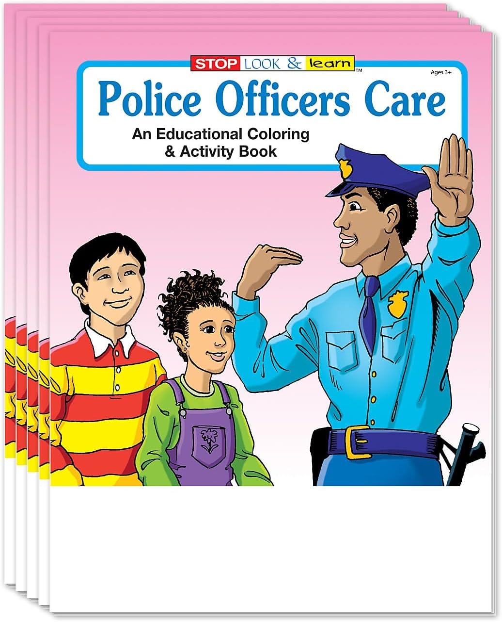 ZOCO – Police Officers Care – Coloring Books (25 Bulk Pack, Without Crayons) – Party Favors, National Night Out Handouts – Puzzles, Games, Activities for Kids
