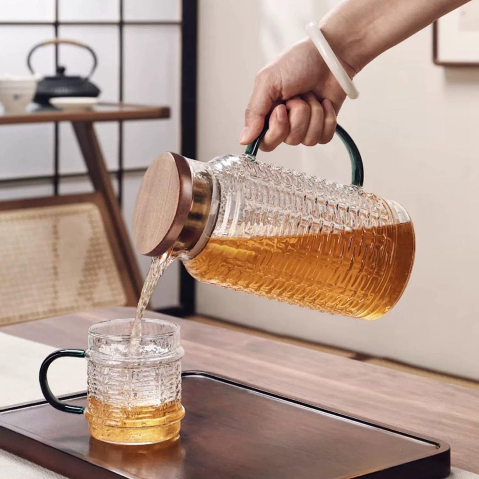 冷ピッチャー　カラフェ Amazon｜ピッチャー 冷水筒 耐熱ガラス 麦茶ポット ガラスポット