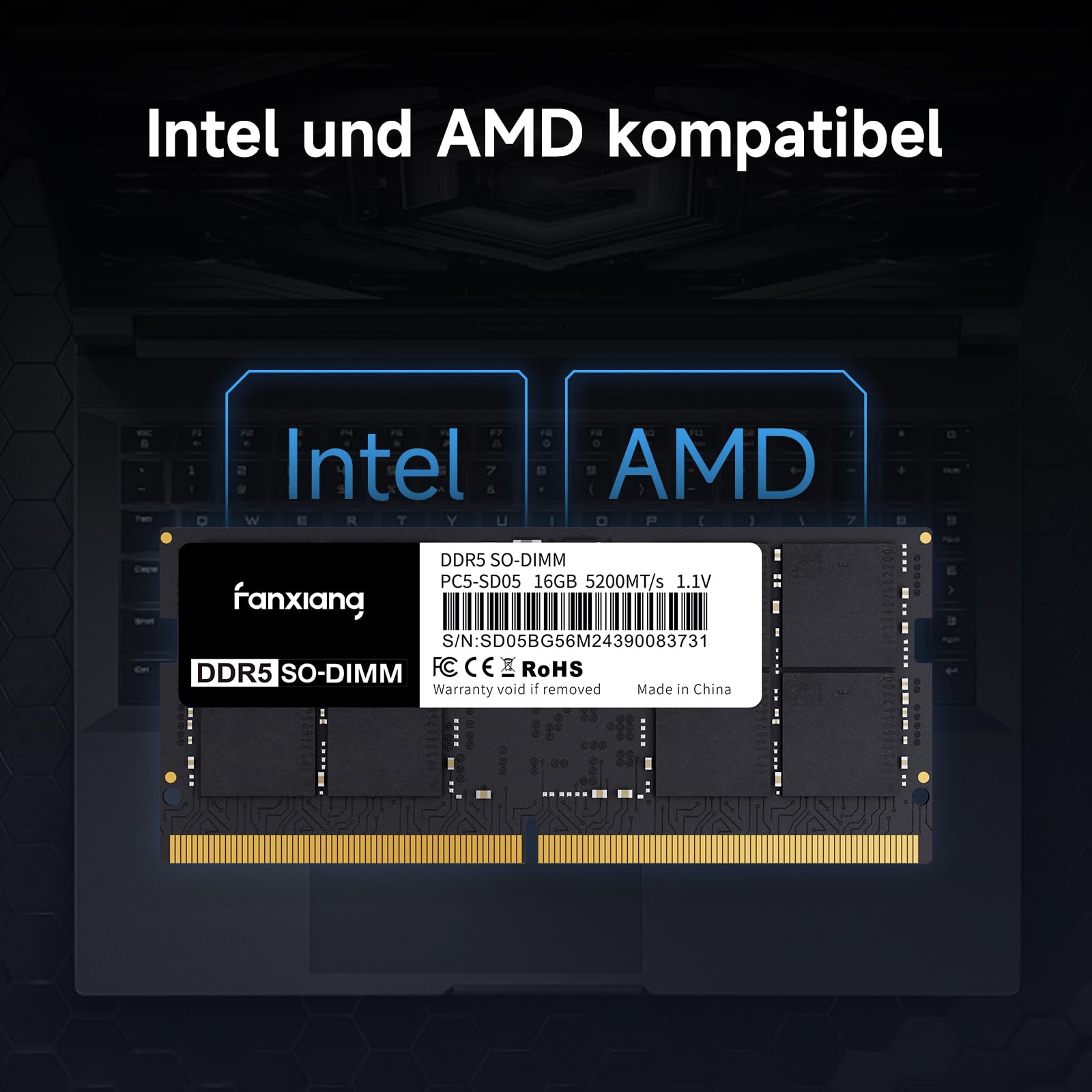 fanxiang SODIMM 48GB Kit (2x24GB) DDR5 RAM 5600 MT/s CL45