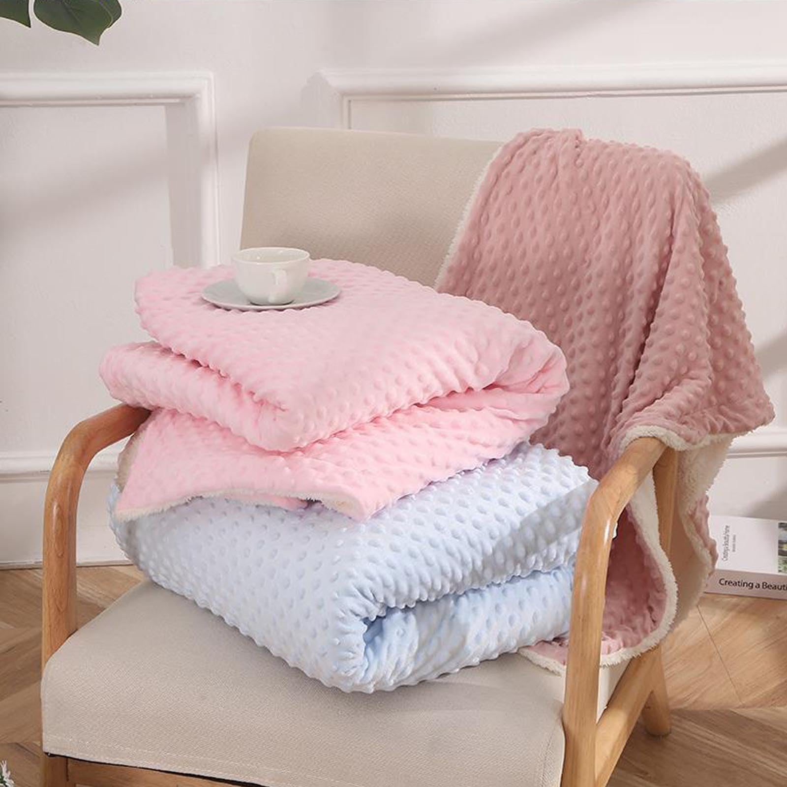 Coperta in peluche a forma di fagiolo per bambini, con nome personalizzato, a doppio strato, in pile di agnello, per divano, coperta di cotone, ricamata personalizzata (bianco, 200 x 230 cm)