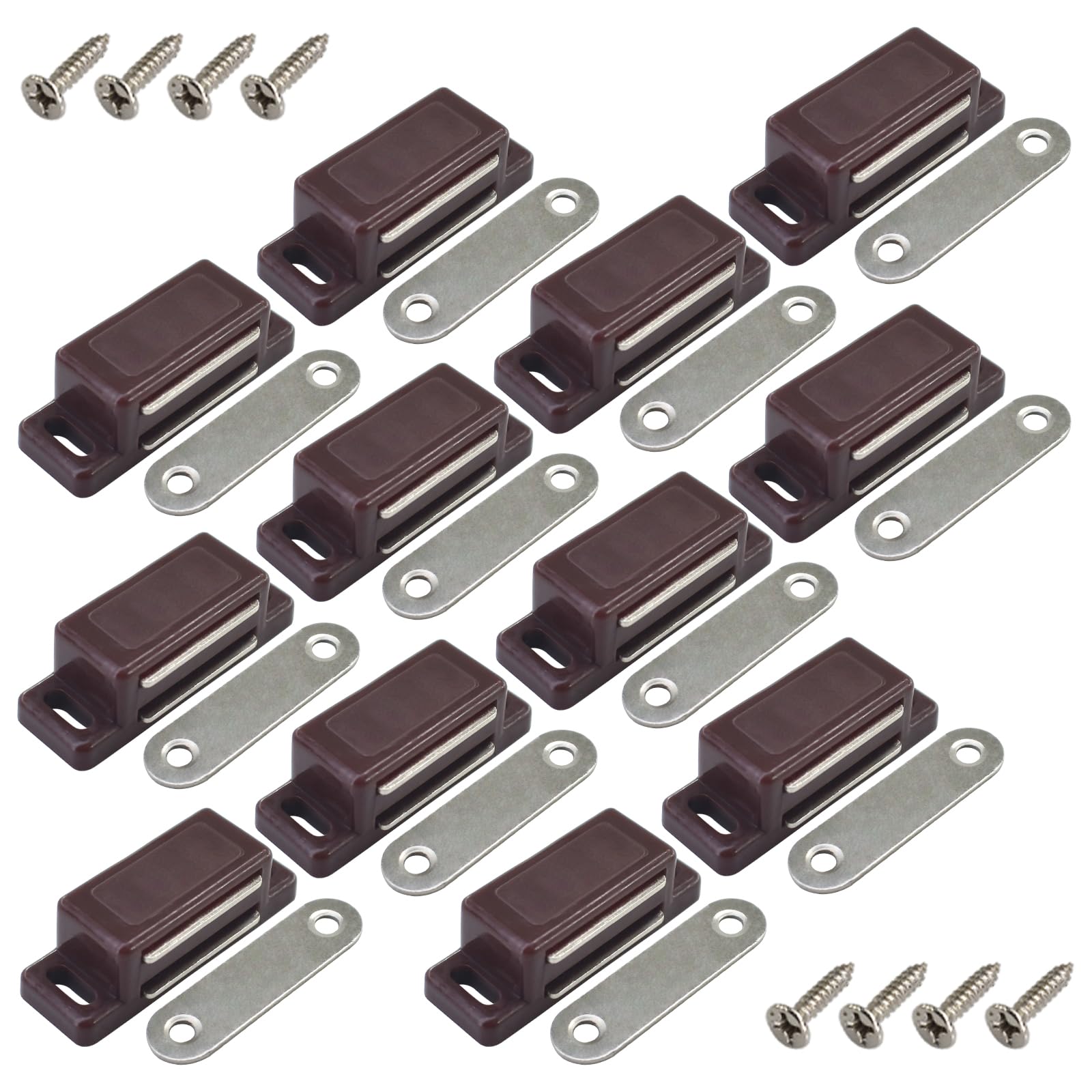 Magnetic Cabinet Catches - 12 Pack with Screws -8