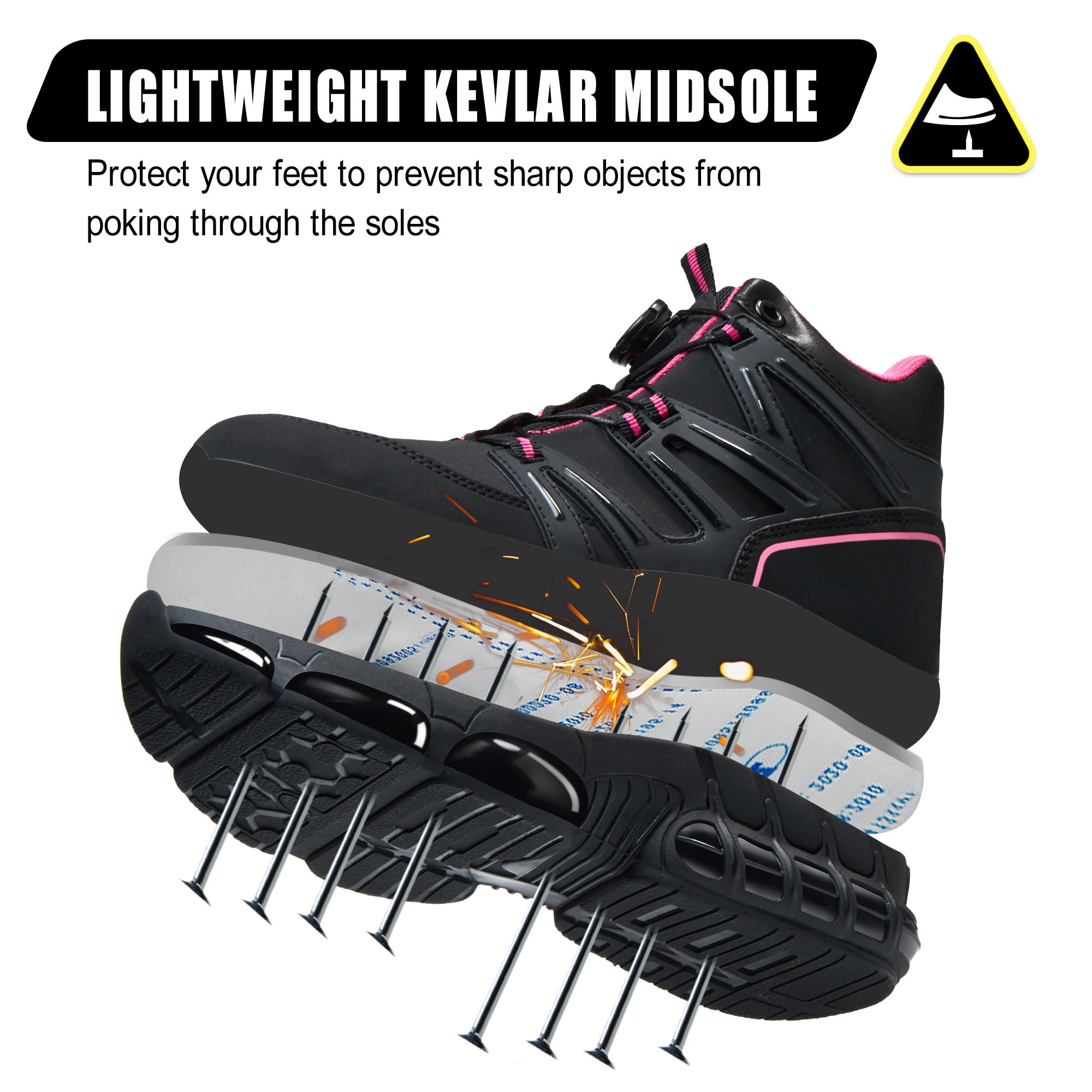 Sicherheitsstiefel Herren Damen Wasserdicht Arbeitsschuhe mit Stahlkappe Sportlich Sicherheitsschuhe Hoch Leicht Stahlkappenschuhe Luftkissen 36-47 EU