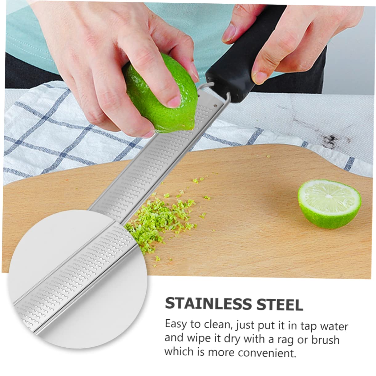 BESTYASH 1set Lemon Grater and Cheese Slicer Stainless Steel with Protective Cover and Brush for Grating Fruits Vegetables and More The Kitchen