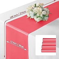 Vista 184 de Manyshofu 12Pcs Satin Orange Table Runner - 12 x 72 Inch Long Size, Party Table Runner Decor Bright & Smooth Wedding Decorations Table Runners for