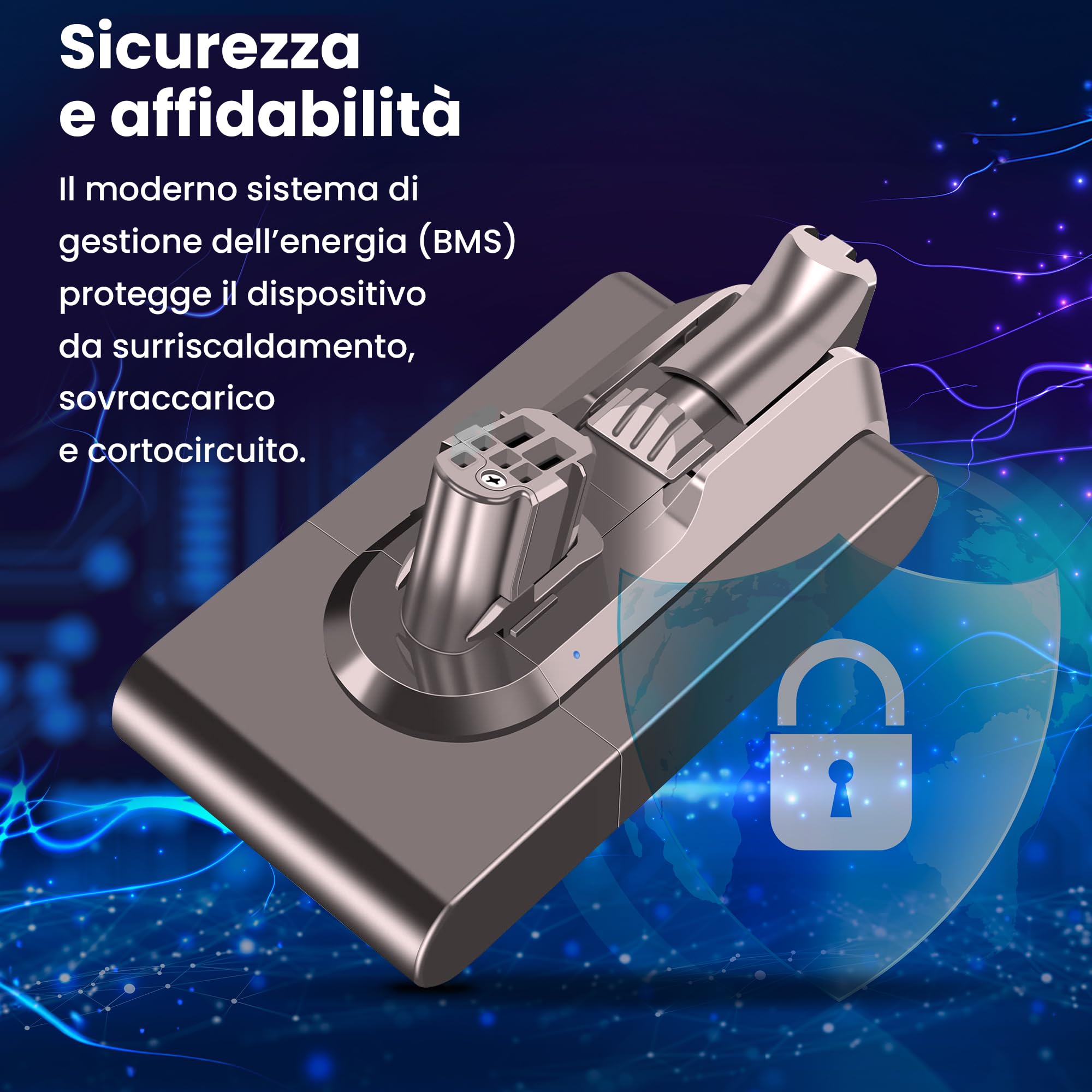 EXTRALINK Batteria per Dyson V12 Detect Slim Absolute – Batteria di Ricambio per Aspirapolvere 25,2V 2500mAh - Li-ion, Lunga Durata - Compatibile con Dyson Ricambi e Accessori - Facile da Installare