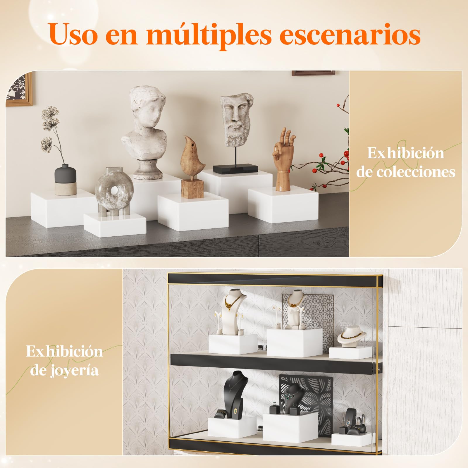 Lifewit Soporte de Pastelería Decorativos, Soporte Exhibición de Alimentos para Buffet, Mesa Dulce Accesorios para Bodas, Fiestas, Eventos, Blanco, Juego de 6 (20/18/15 cm)