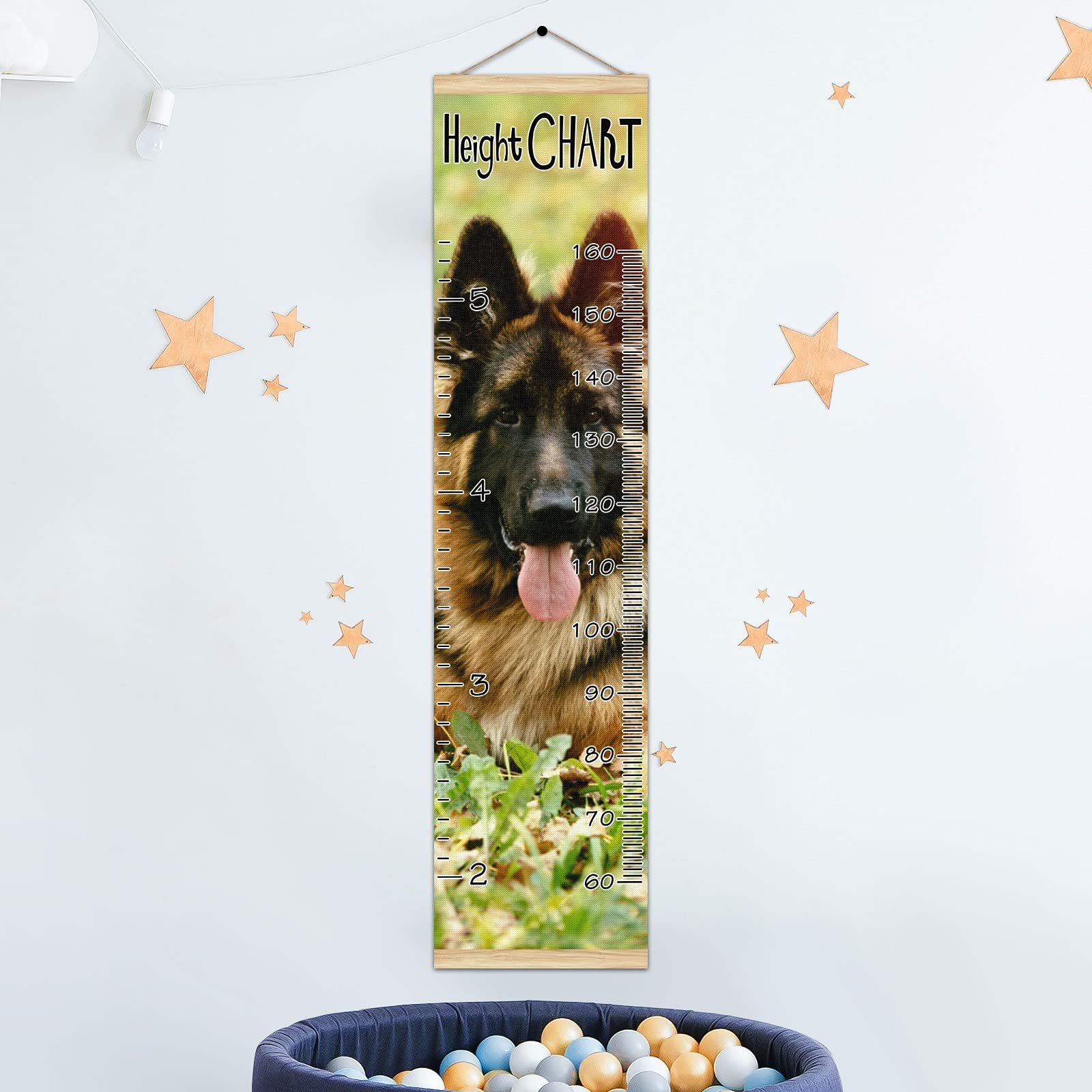 Growth Chart Kid's Height Chart Lying German Shepherd Dog Growth Chart