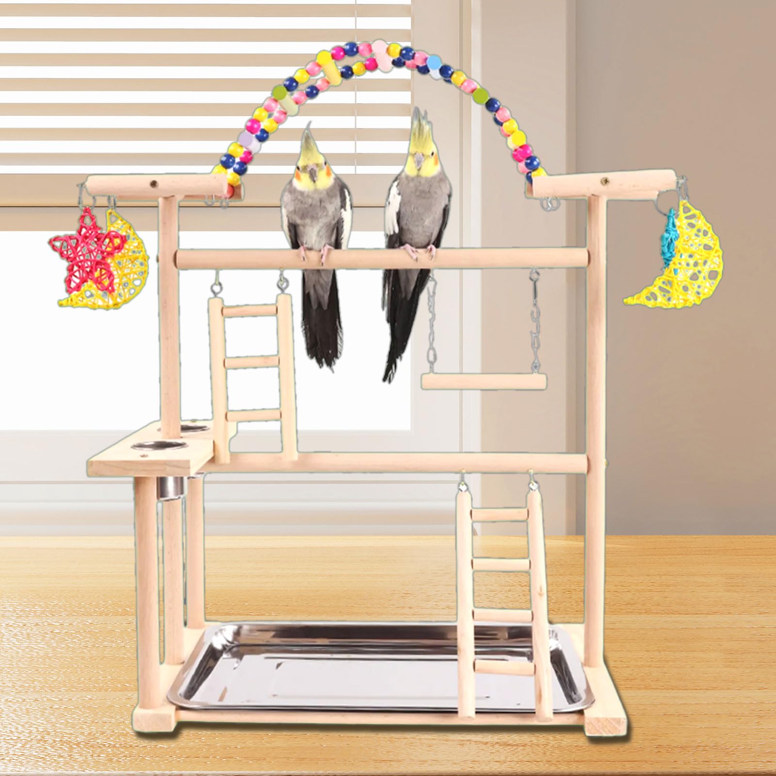 Parrocchetti in legno per pappagalli, set di giochi per pappagalli, parrocchetti giocattolo per piccoli uccelli