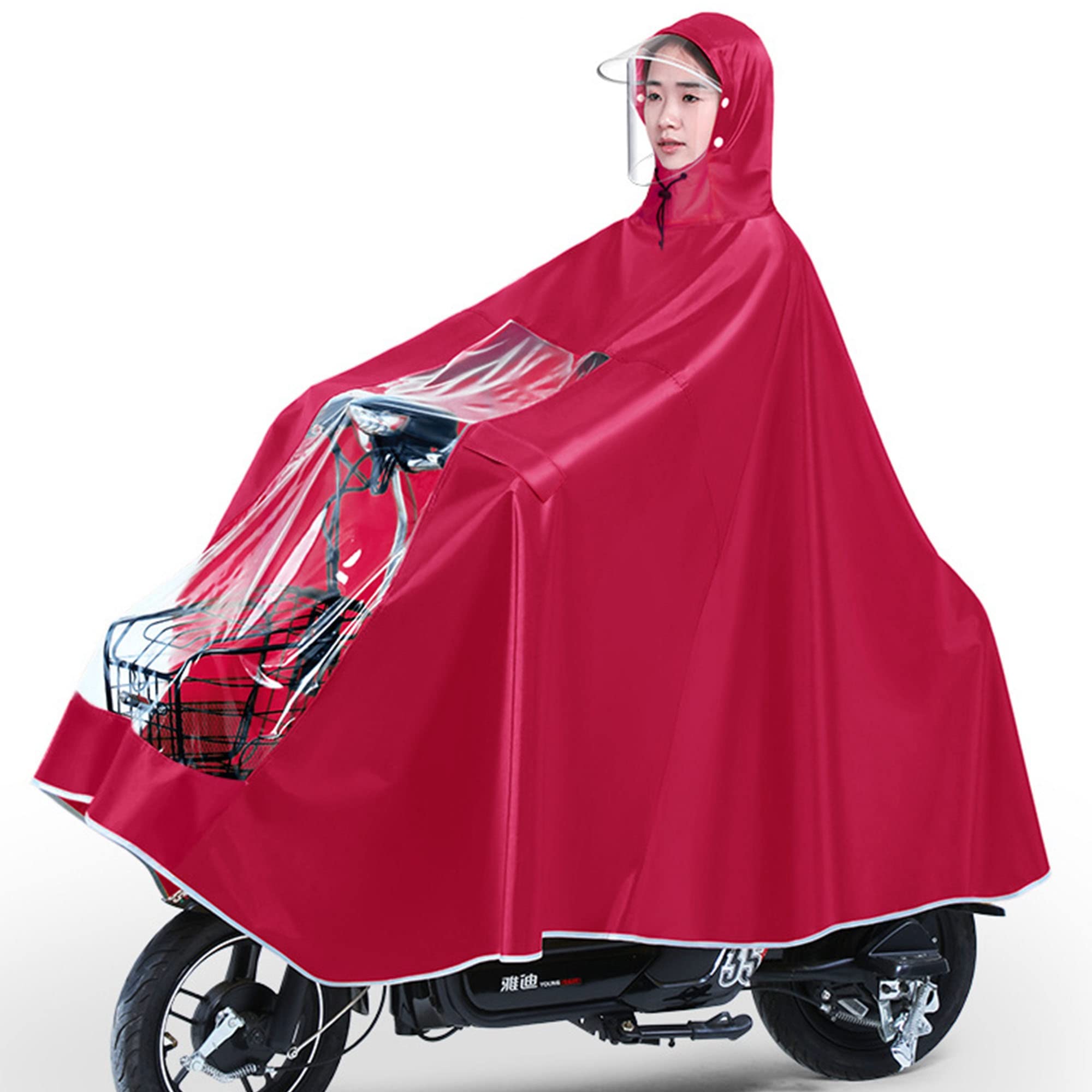 Imperméable à Capuche Poncho de Pluie Léger Imperméable Veste Hommes Femmes Adultes Anti-Tempête Imperméables Imperméables Réutilisables pour Moto, Scooter de Mobilité, Cyclisme