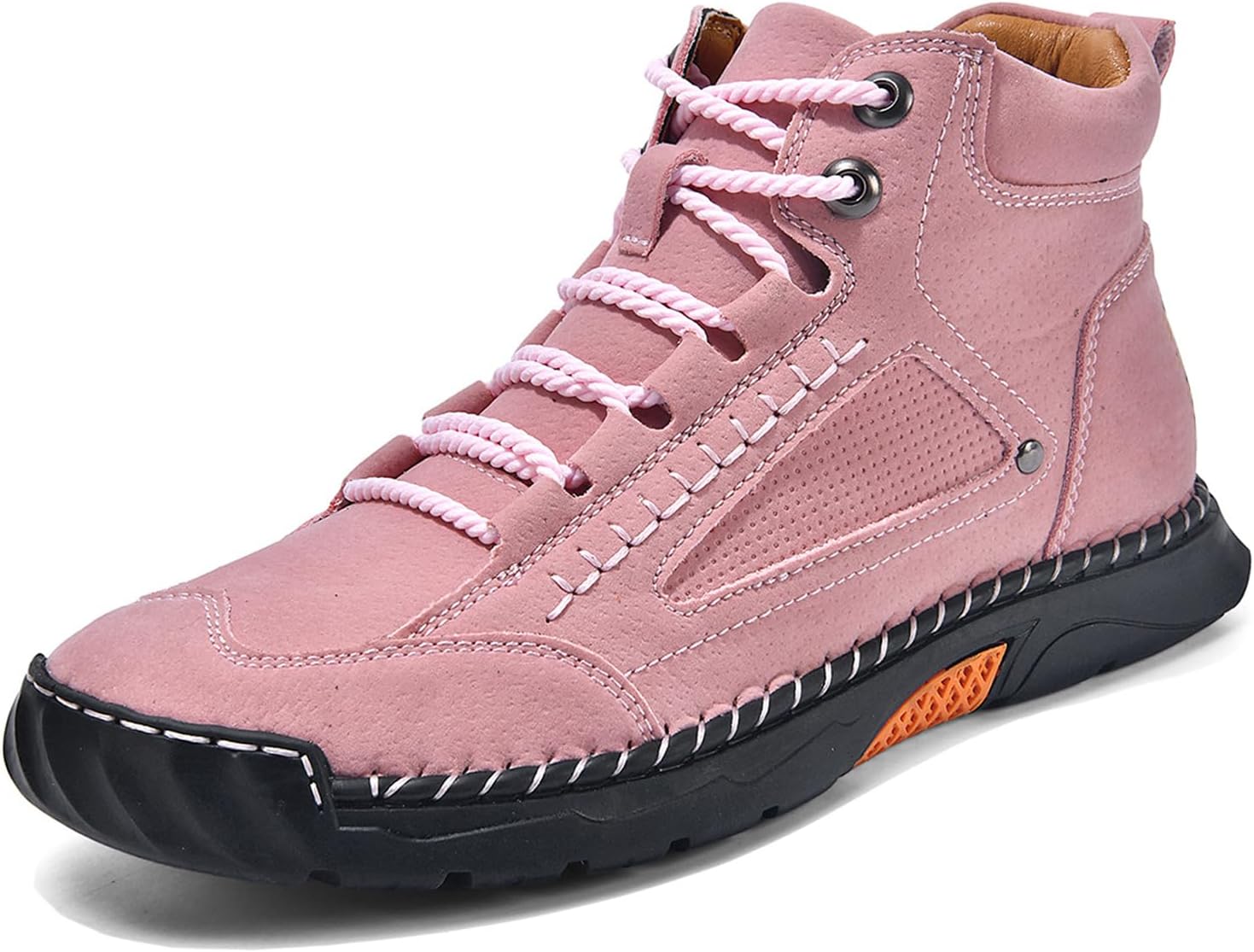 Mens Orthopedic Comfortable Handmade Boots, Fashion Mid Top Walking Driving Shoes, Men's Comfortable Handmade Outdoor Leather Boots