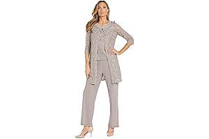 Women's Formal Lace Pant Suit Designed for Mother of Bride and Grandmother of Bride