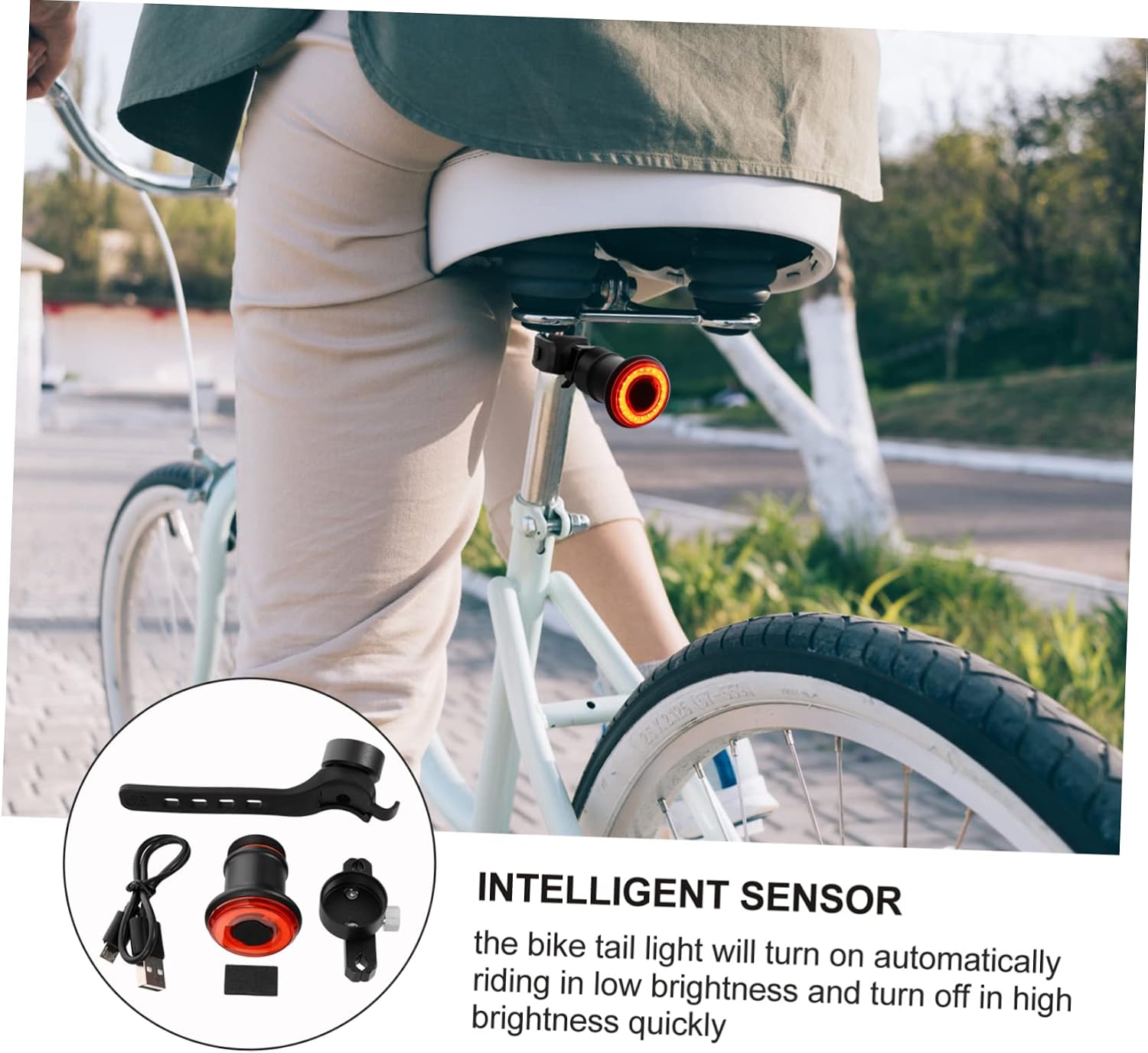 BESPORTBLE Bicycle Light LED Rear Lights Bike Safety Light Tail Light Bike Caution Lamp LED Lights for Bikes USB