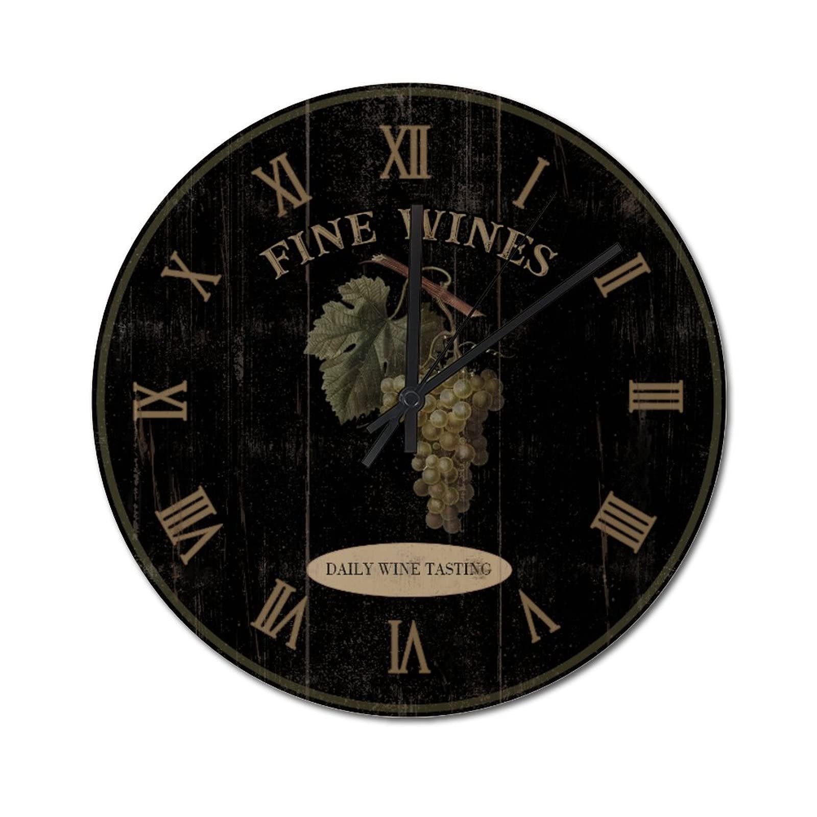 Horloge murale à quartz chiffres romains style rustique grand cadran carré 38 cm