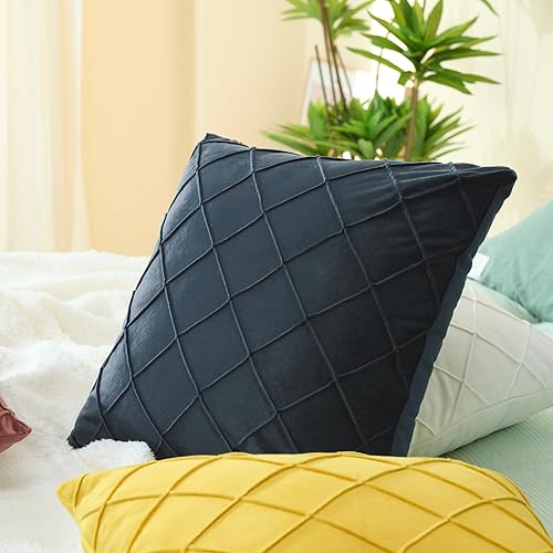 Miniatura 4 de Sioloc Juego de 2 fundas de almohada decorativas de terciopelo, fundas de cojín cuadradas y suaves para el hogar, sofá o cama, 18 x 18 pulgadas,