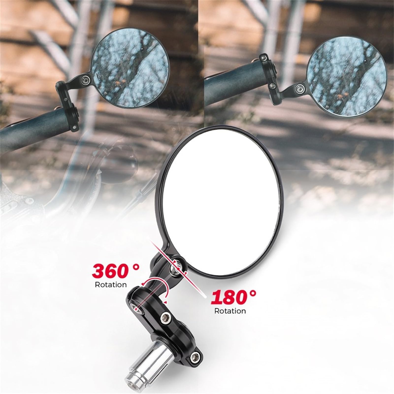 Seitenspiegel Motorrad Motorradspiegel E-MARK Lenkerendspiegel Für MT07 Für MT09 R1 R3 Für Cafe Für Racer Für CB125R Für CBF125 Für Z900 Für Z750 Fahrradspiegel Spiegel für Lenkerende (Size : Bundle