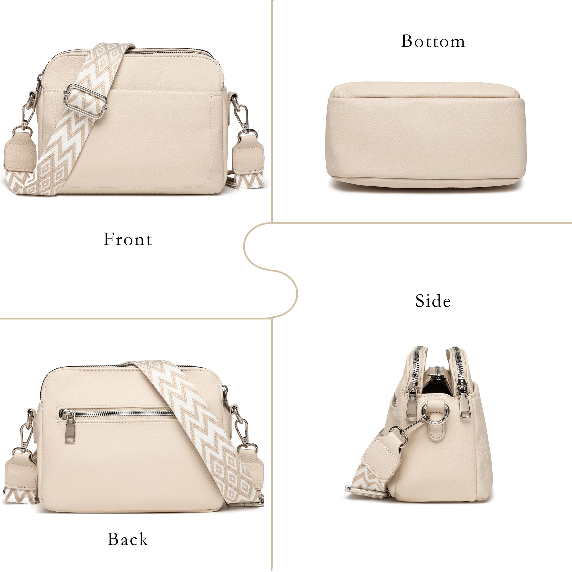 Makukke Borse a Tracolla Donna, Portamonete Donna Designe Borsa a Tracolla in Pelle PU Piccola Borsa Portafoglio con Slot per Carte 2 Tracolla Regolabi