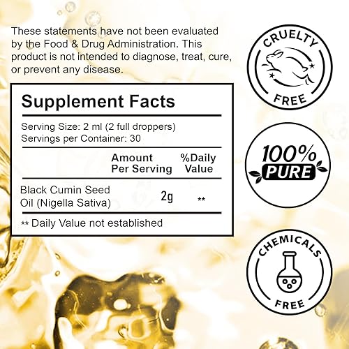 Miniatura 6 de Uocasi Aceite de semilla negra, prensado en frío, 100% puro y natural, crecimiento del cabello y cuidado de la piel, 2.02 onzas líquidas