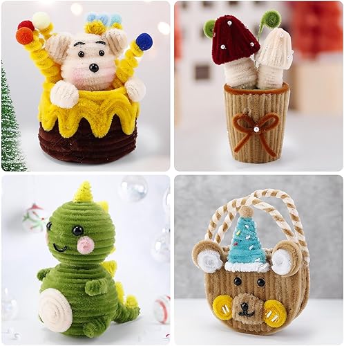 Vista 135 de Caydo 200 piezas de limpiapipas negras de Halloween, tallos de felpilla a granel para niños, manualidades, manualidades creativas y decoración