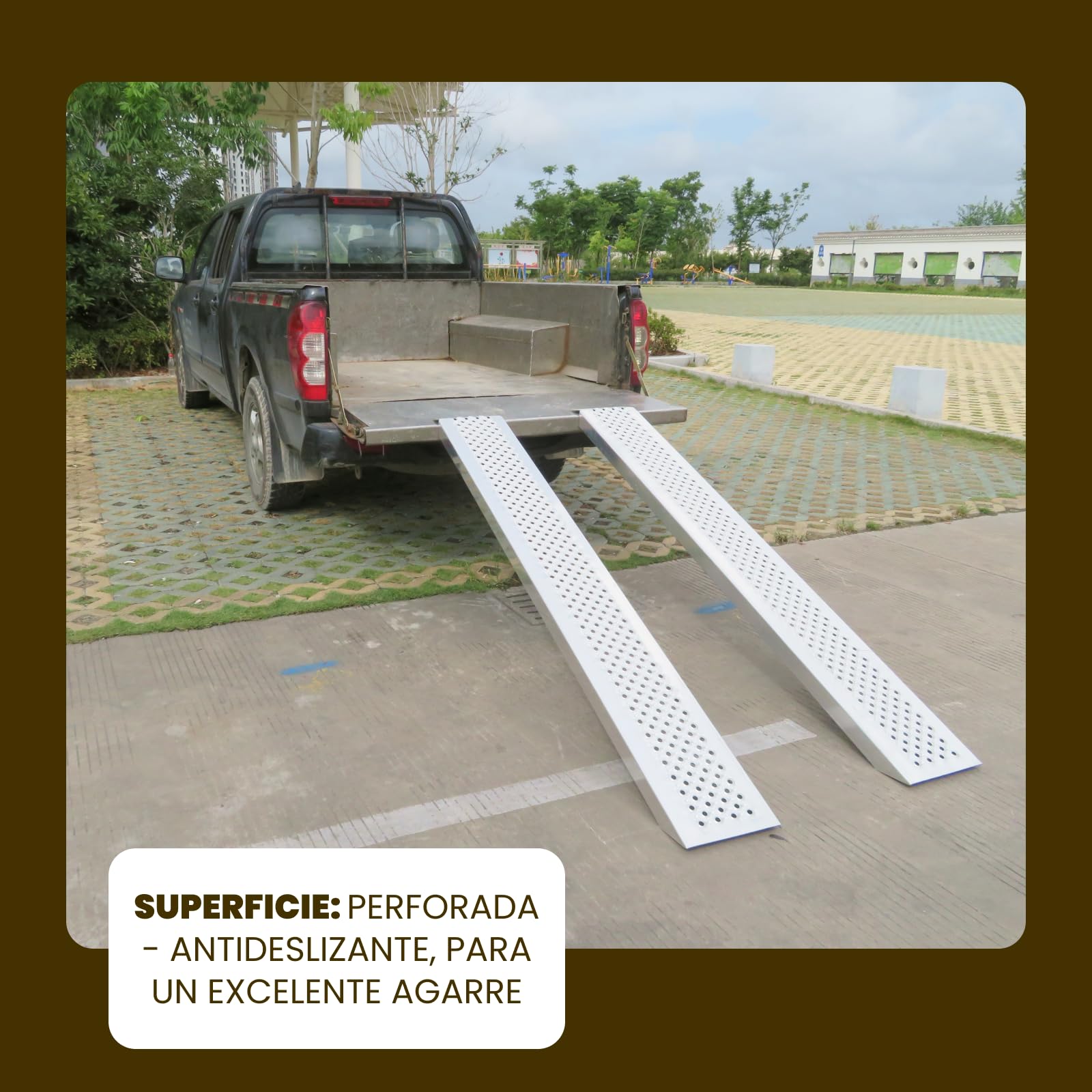 Rampa WORHAN de Carga 200cm Resistente Tractor Motocicleta Remolque Aluminio hasta 1000kg LR7H