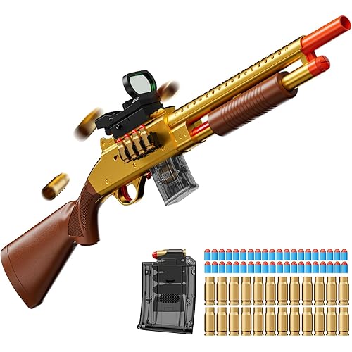 Manual Pump Action Shell Ejecting Shotgun Foam Dart Blaster - 40-Soft Bullet, Spring-Powered, Outdoor Shooting Games Toys for 8-12 Year Old Boys & Girls Adults, Gifts for Birthday Xmas