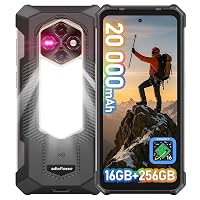 Ulefone RugKing 5 Pro Rugged Smartphone Android 16, 20000mAh(33W), 16GB(8+8)+256GB, 64MP+20MP Night Vision, 6.78" FHD+ Corning Gorilla Glass, IP69K Waterproof Phone, Versatile LED Light, Widevine L1