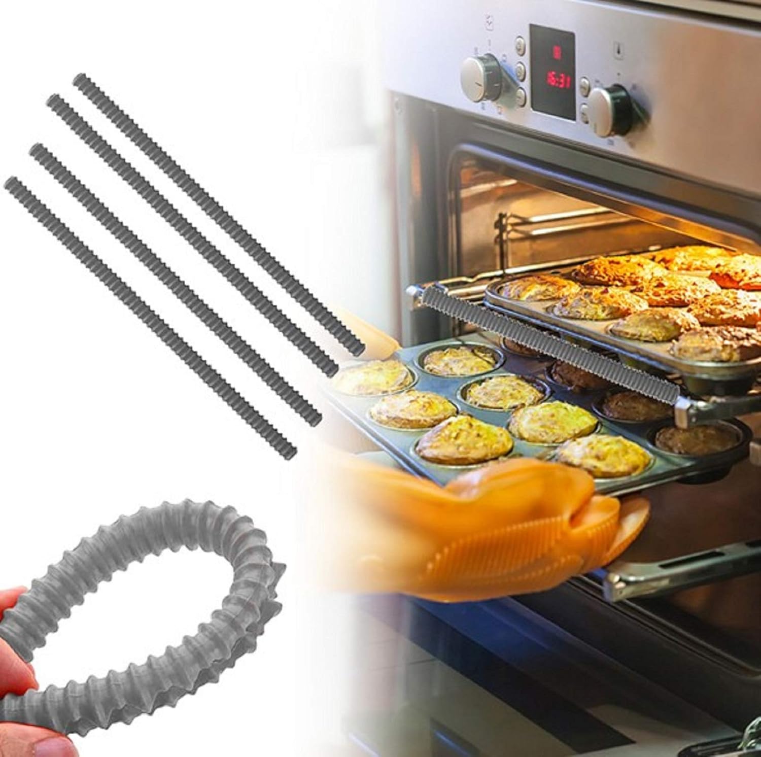 Camidy Silicon Oven Rack Covers,Heat Resistant Oven Edge Guard Protect