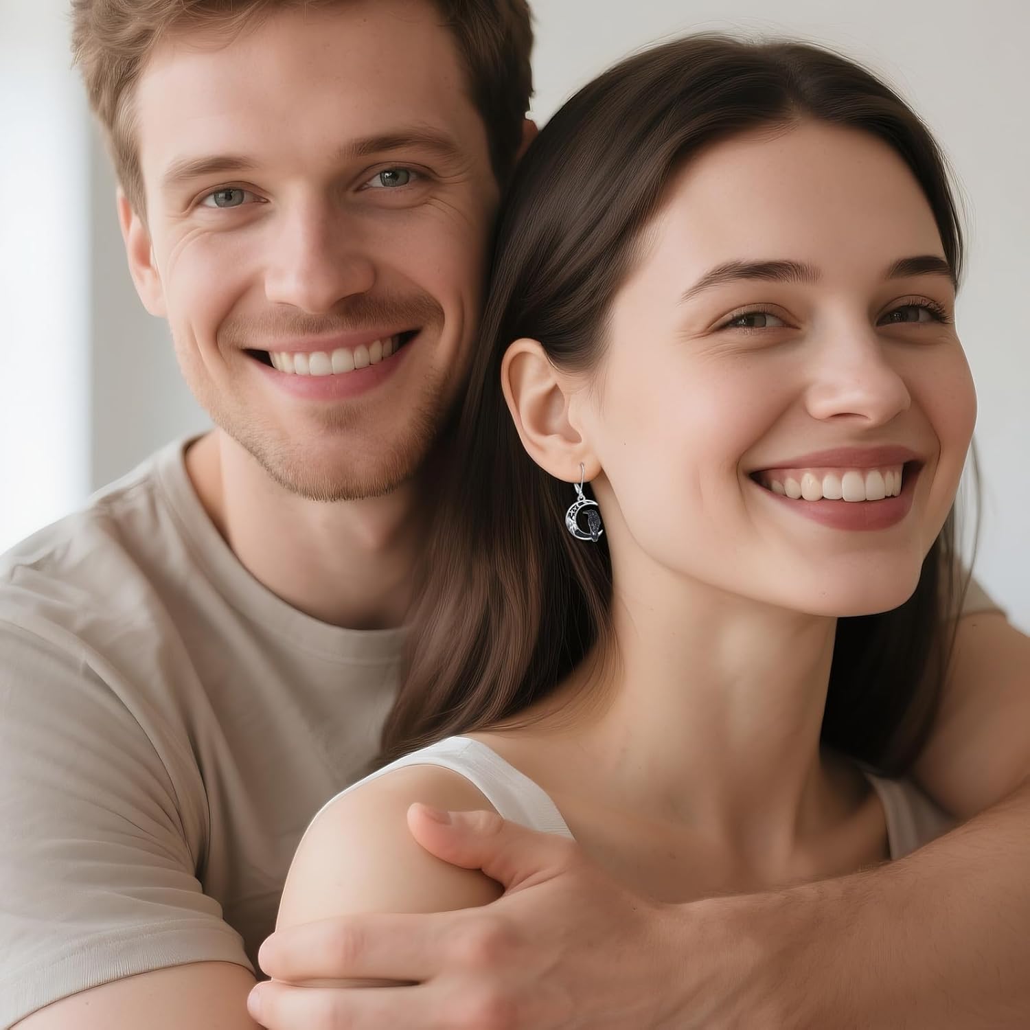 925 Sterling Silver Raven Crow Earrings Crescent Moon Witchy Halloween Jewelry Gifts for Women - Image 2