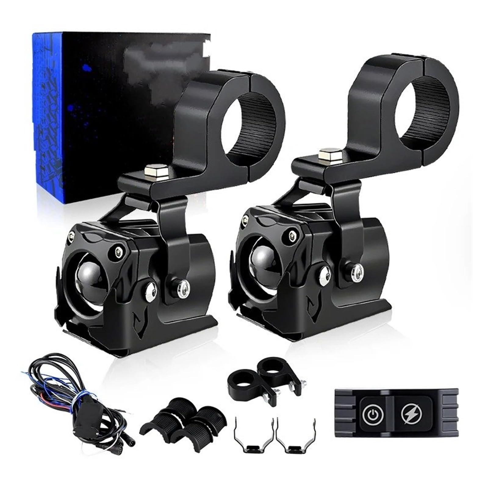 SANCAK Faros De Motocicleta 1 Juego Faros Antiniebla Motocicleta Para M6 40W 12v Luces Led Conducción Auxiliar Foco Lámpara Intermitente Doble Color Para Moto