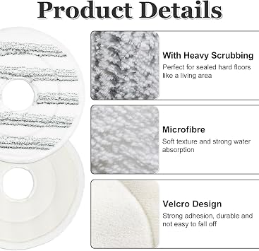 Mop Head Replacement Compatible with Vileda Spin and Clean Mop,3 Pack Spin Mop Head Refills for Spin and Clean Floor Mop and Bucket,Reusable and Washable Microfiber Mop Refills for Floor Cleaning