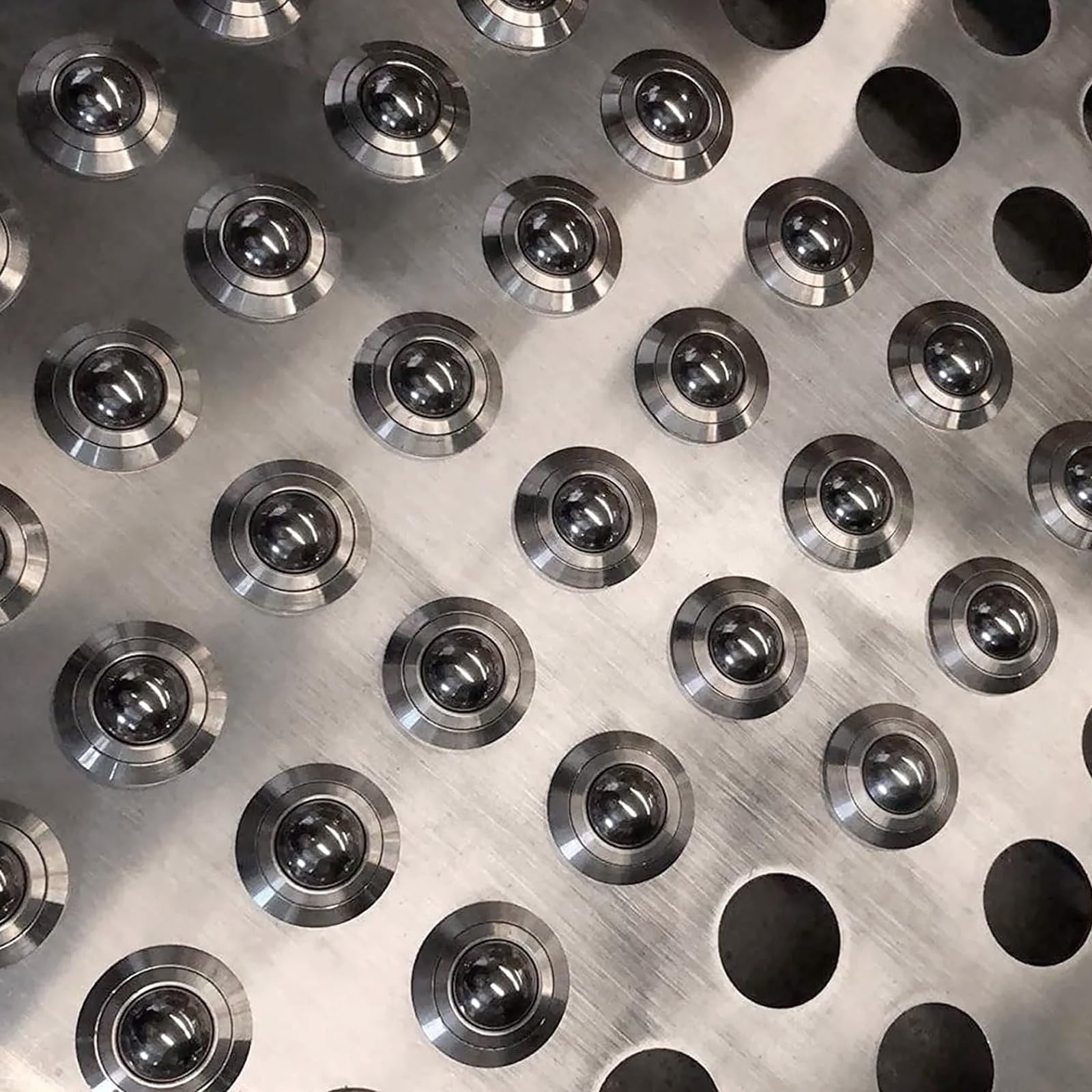 CPROSP 12x Roulettes de Transfert avec Roulement à Billes, Roulettes à Billes pour Meubles, Roulettes à Billes de Transfert et en Acier Inoxydable, Rotation à 360 Degrés, pour Meubles