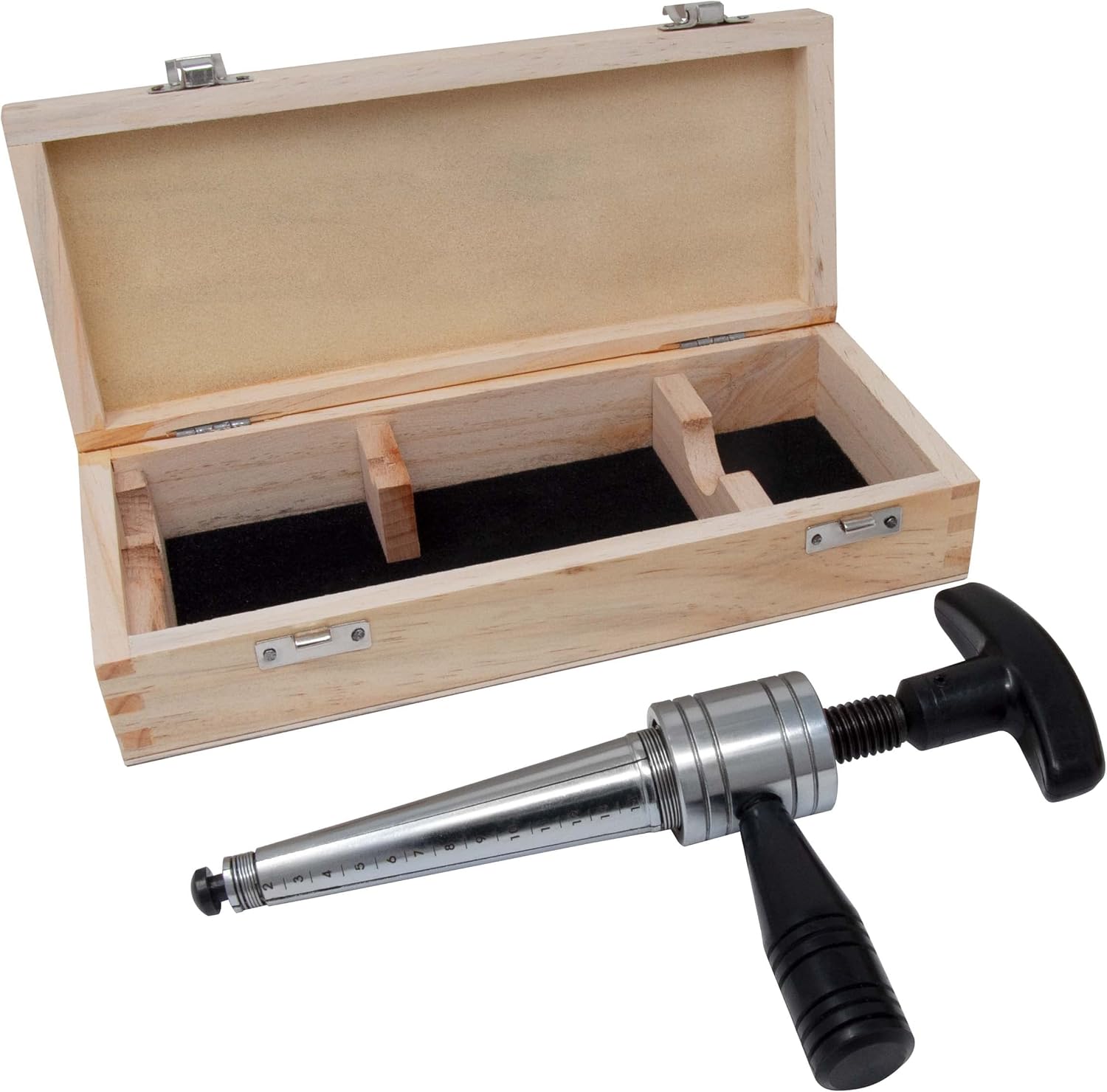 Hand Operated Ring Expander with Wooden Box for Sizing Stretching Enlarging Rings Jewelry Making Metal Forming Tool