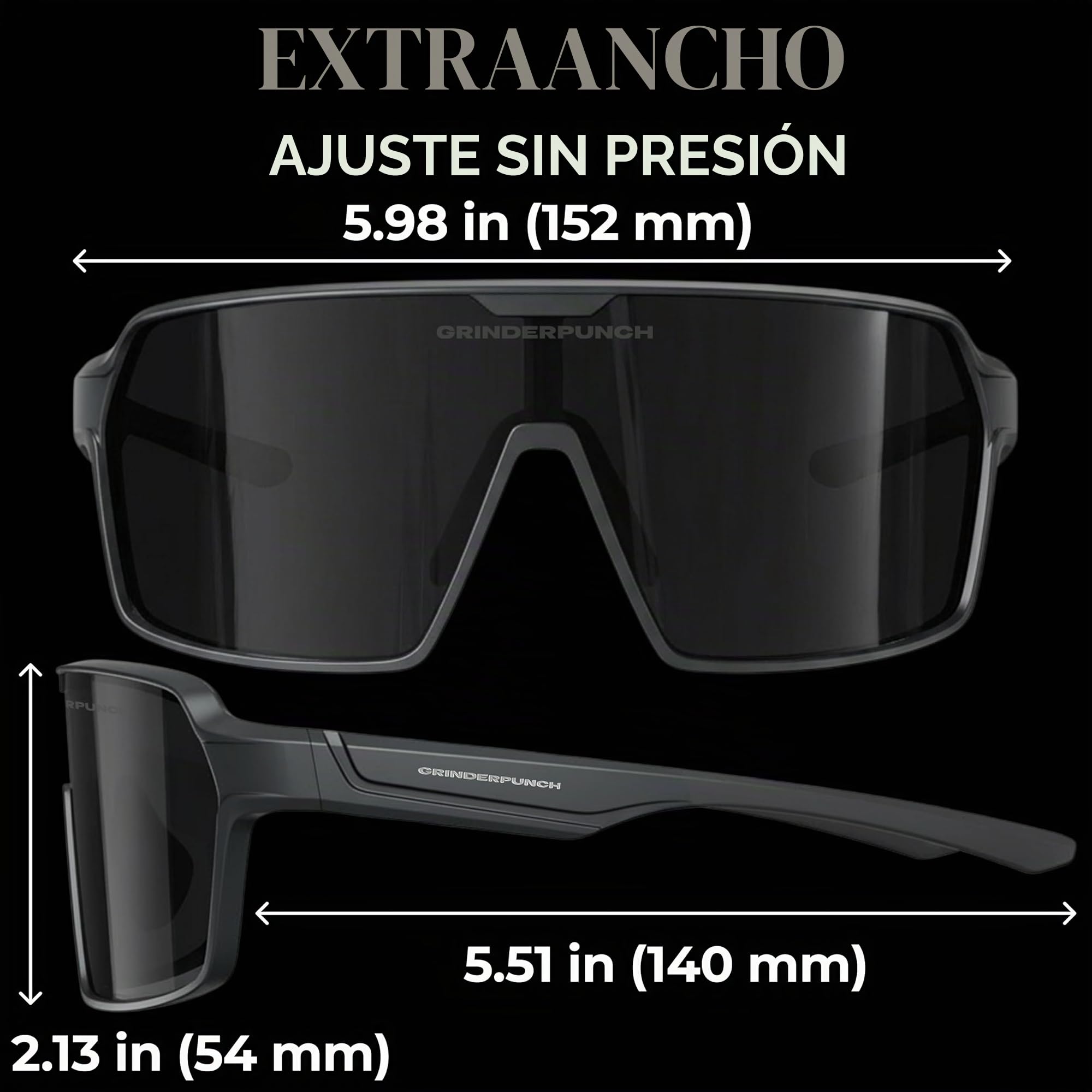 grinderPUNCH Gafas de Sol Deportivas Polarizadas para Hombres y Mujeres – Para Béisbol, Pickleball, Running, Senderismo y Ciclismo con Protección UV