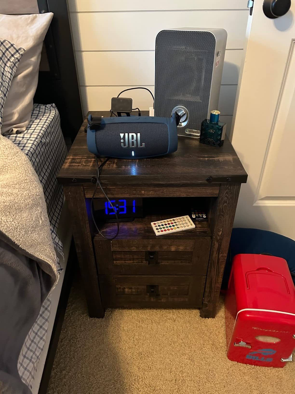 22/mo Finance T4TREAM Nightstand wtih Charging Station, End Table