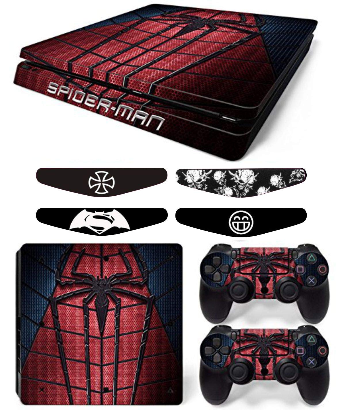 Elton Spider-Man 2 Theme Skin Sticker Cover for PS4 Slim Console and Controllers Full Set Console Decal Stickers for Front & Back 4 Led bar Decal +2 Controller Decal Cover (B08WH45575) Amazon Price History, Amazon Price Tracker