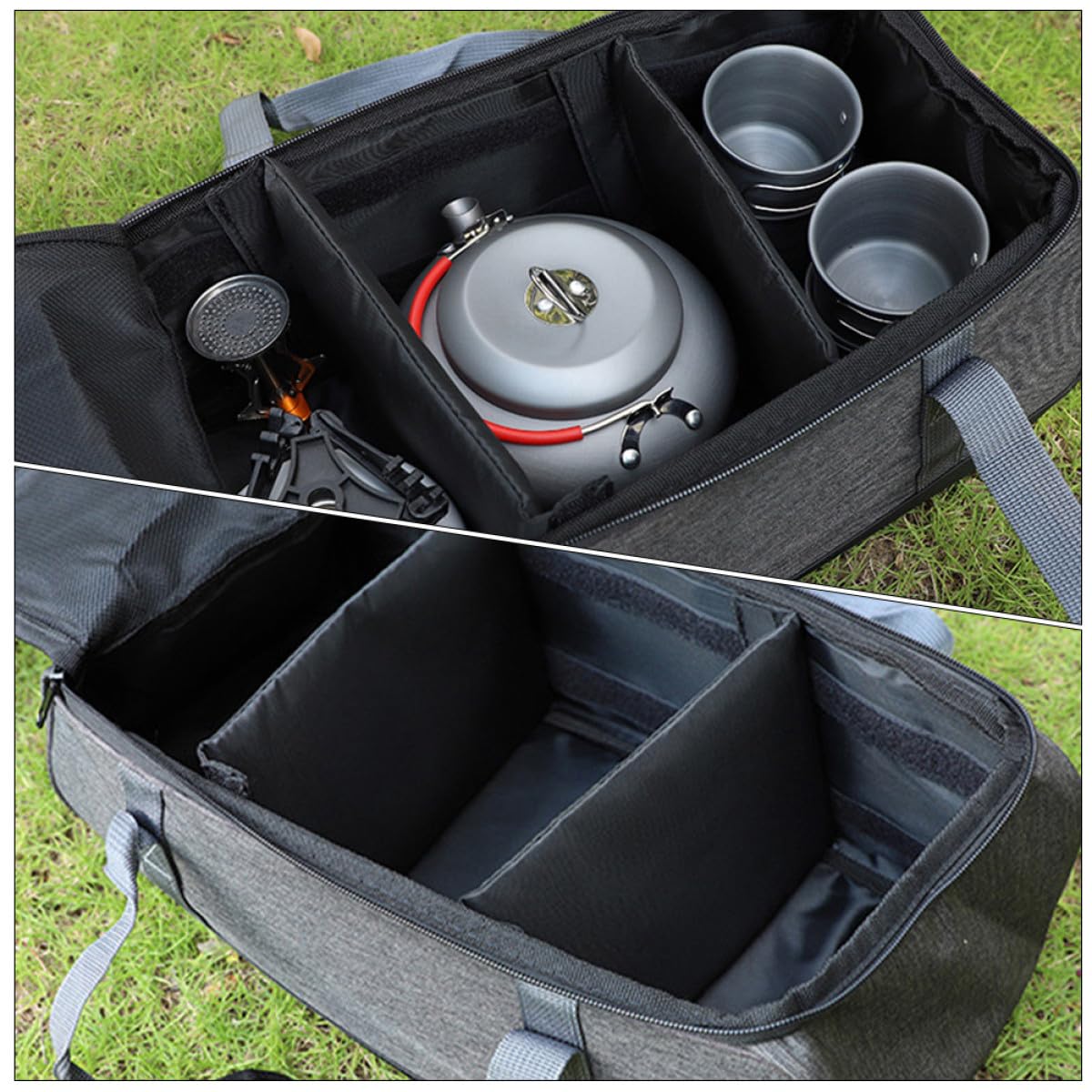 HEMOTON Housse de Rangement Multifonctionnelle pour Réchaud et Ustensiles de Cuisine de Camping Poche d'alimentation Résistante et Portable pour Aventures Plein Air