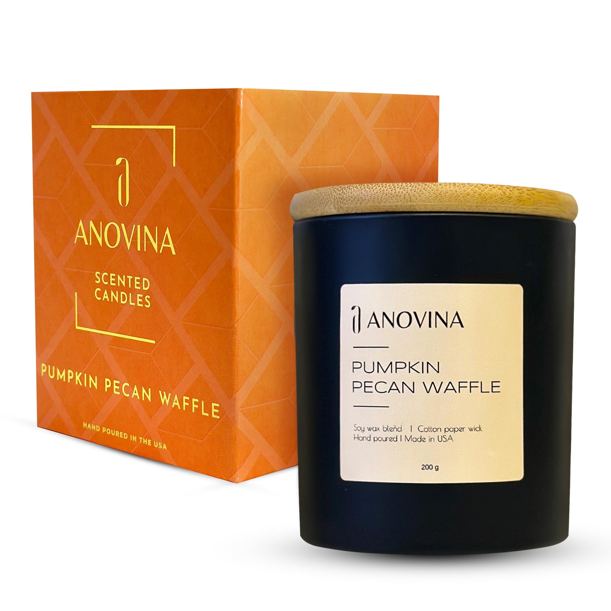 Experimenta la magia navideña con la vela perfumada de gofre de calabaza y nueces hecha en Estados Unidos, mezcla de cera de soja prémium con caja de regalo, perfecta para regalar