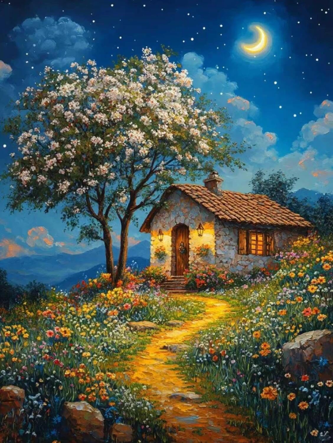 Rqwybcaxn Bead Embroidery Kits Fantasy House 40x50cm