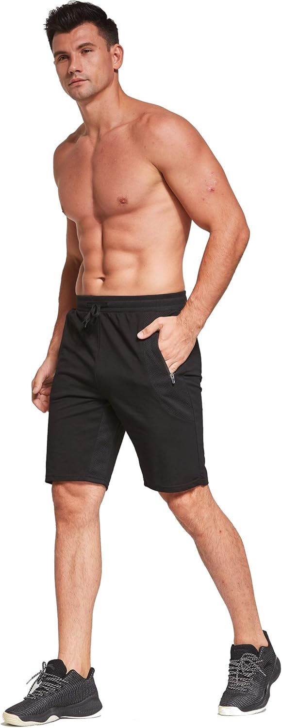Tansozer Mens Athletic Shorts with Zip Pockets - Image 2