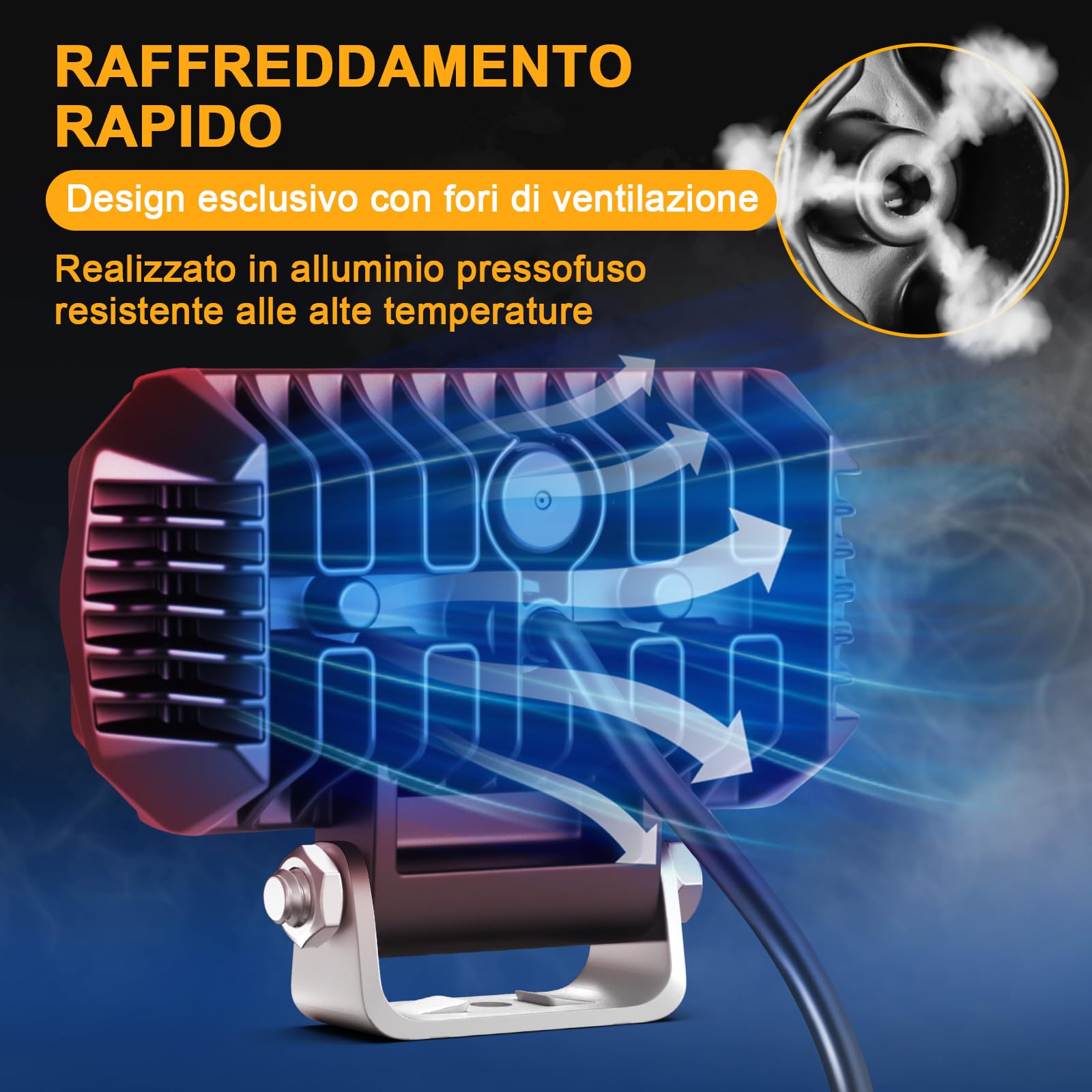 antom 2 pezzi fari led trattore 172W 9-60V 20400 Lumen faro LED IP68 impermeabile faretti led 12v per escavatori, trattori, rimorchi, ATV, camion, veicoli fuoristrada, moto