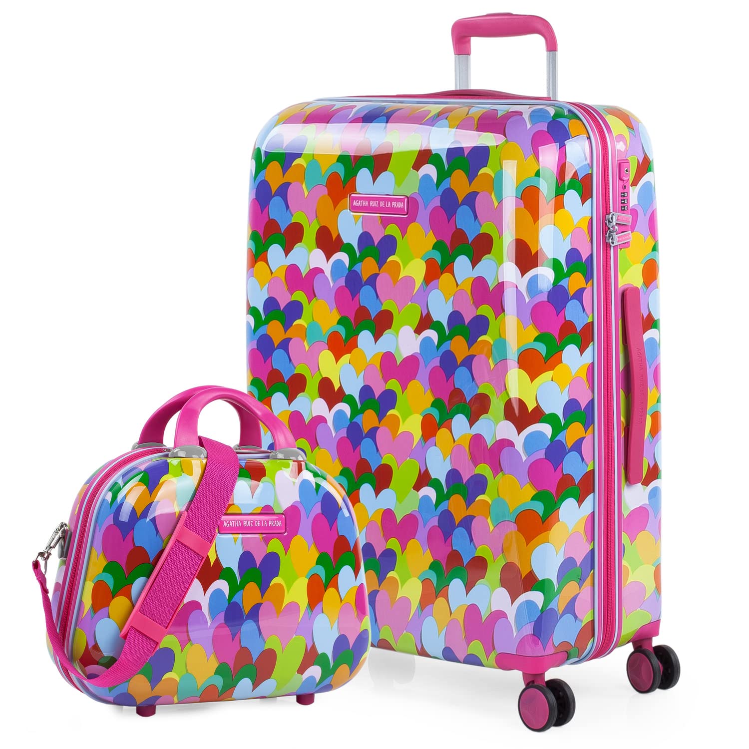 Agatha Ruiz de la Prada - Maletas Medianas - Maleta Mediana 4 Ruedas, Maleta Viaje Mediana, Maletas De Viaje, Maleta Mediana. Maletas de Viaje Grandes 23 Kilos. Candado con combinacion, Fucsia