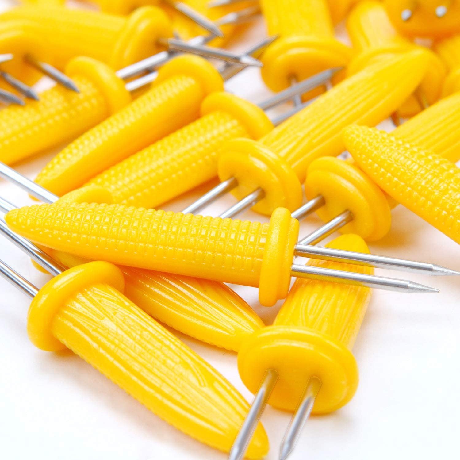 Grocery House Corn Holders Set, 20PCS Stainless Steel Corn Cob Holders, Corn on The Cob Skewers for Home Cooking Cob Skewers BBQ Party Grill Food Twin Prong Sweetcorn Holder Fork Kitchen Tool : Patio, Lawn & Garden
