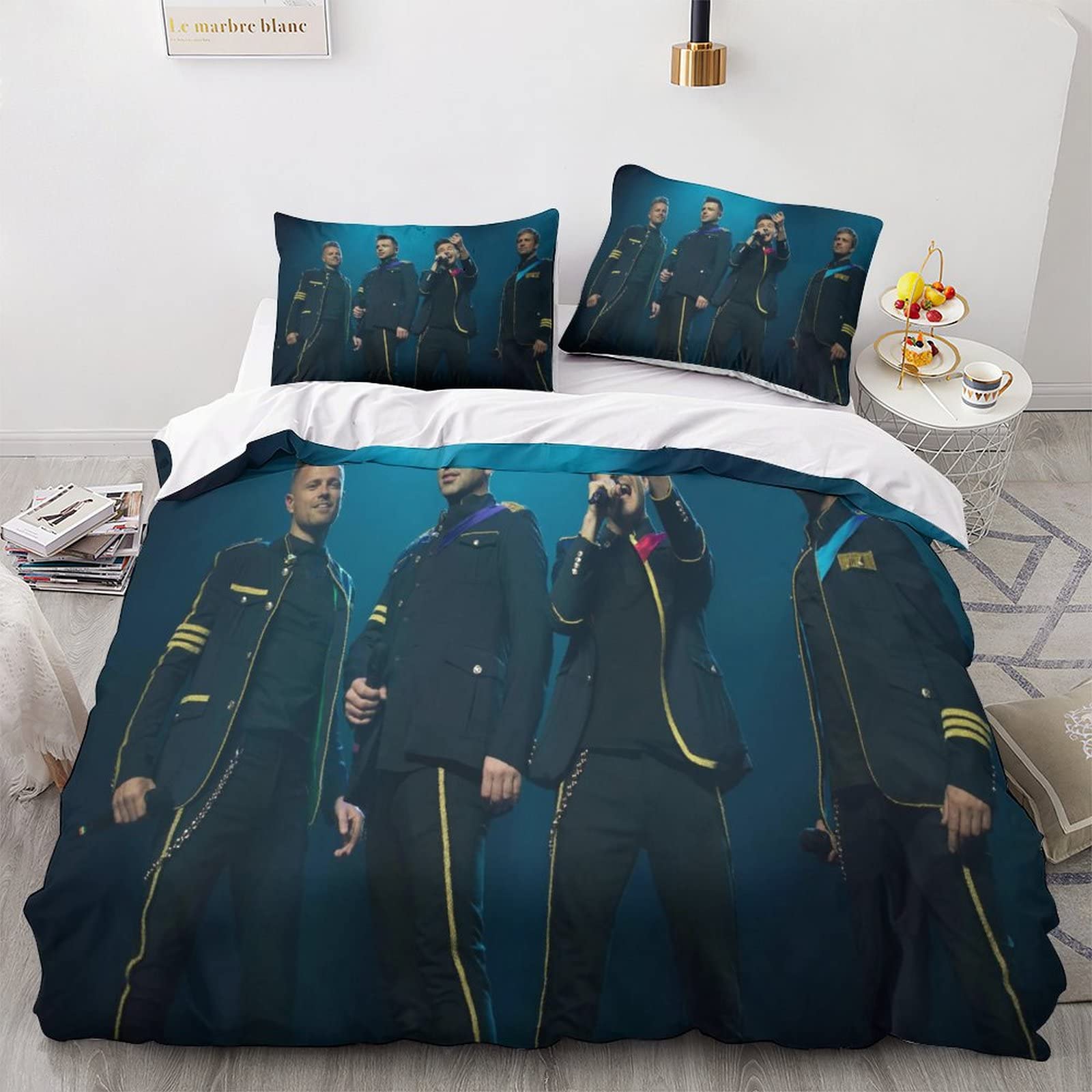 XYueww Westlife Band Duvet Cover 3D Design Soft Comfortable Quilt Cover Breathable Comforter Cover Girls Boys Bedding Set With Zipper Closure Soft Microfiber Bedding Set 3Pcs Set Double（200x200cm）