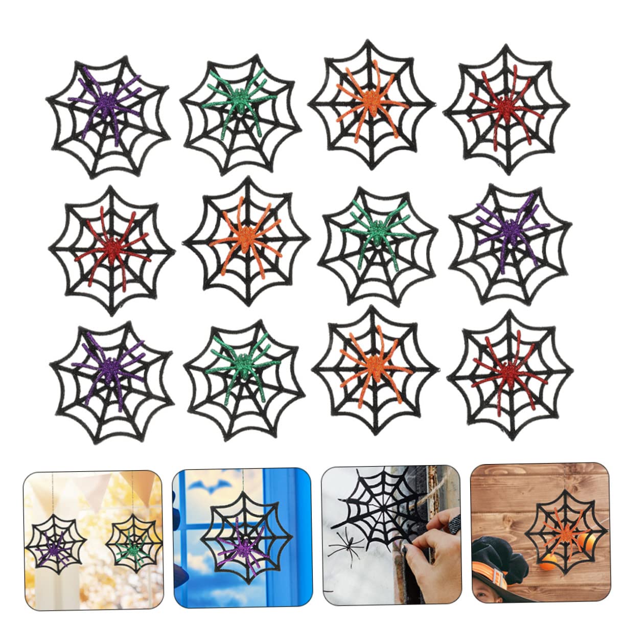 ABOOFAN 36pezzi Decorazioni Ragnatele Per Halloween Con Ragni Finti Ragnatele Impermeabili e Portatili Per Feste e Case Infestate