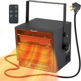 Garage Heater Electric 4800W, 240V Ceiling Mount Shop Heater with Full-Function Remote, Fan-Forced Garage Heaters for Indoor Use, Electric Heater with 8-Hour Timer for Garage, Workshop, Shed