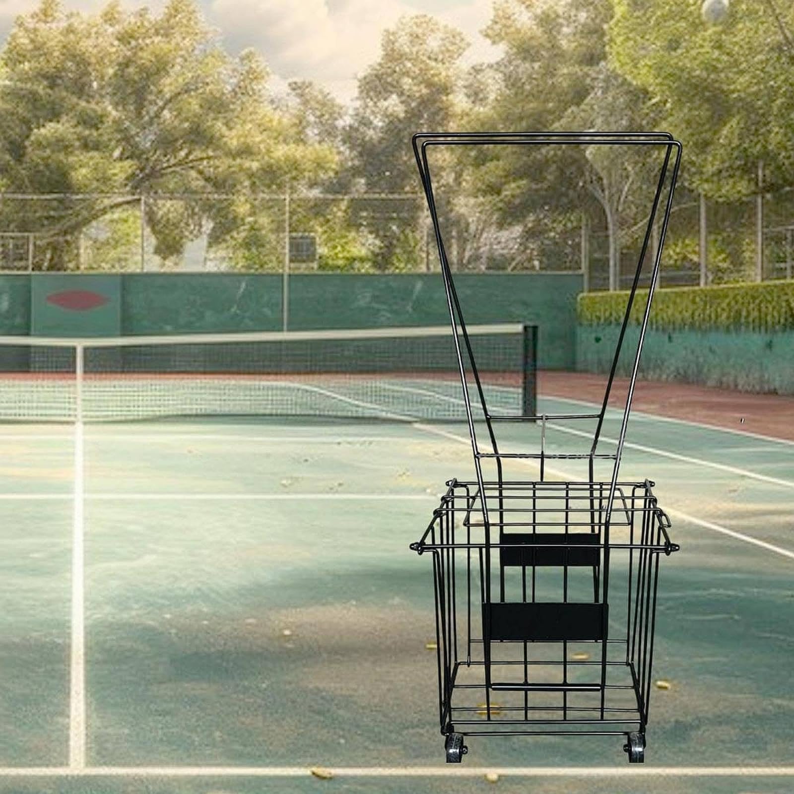 Milageto Carrello Pieghevole con Ruote Capiente Carrello Palline Ruote Portatile Attrezzatura Sportiva per Allenamento Sportivo