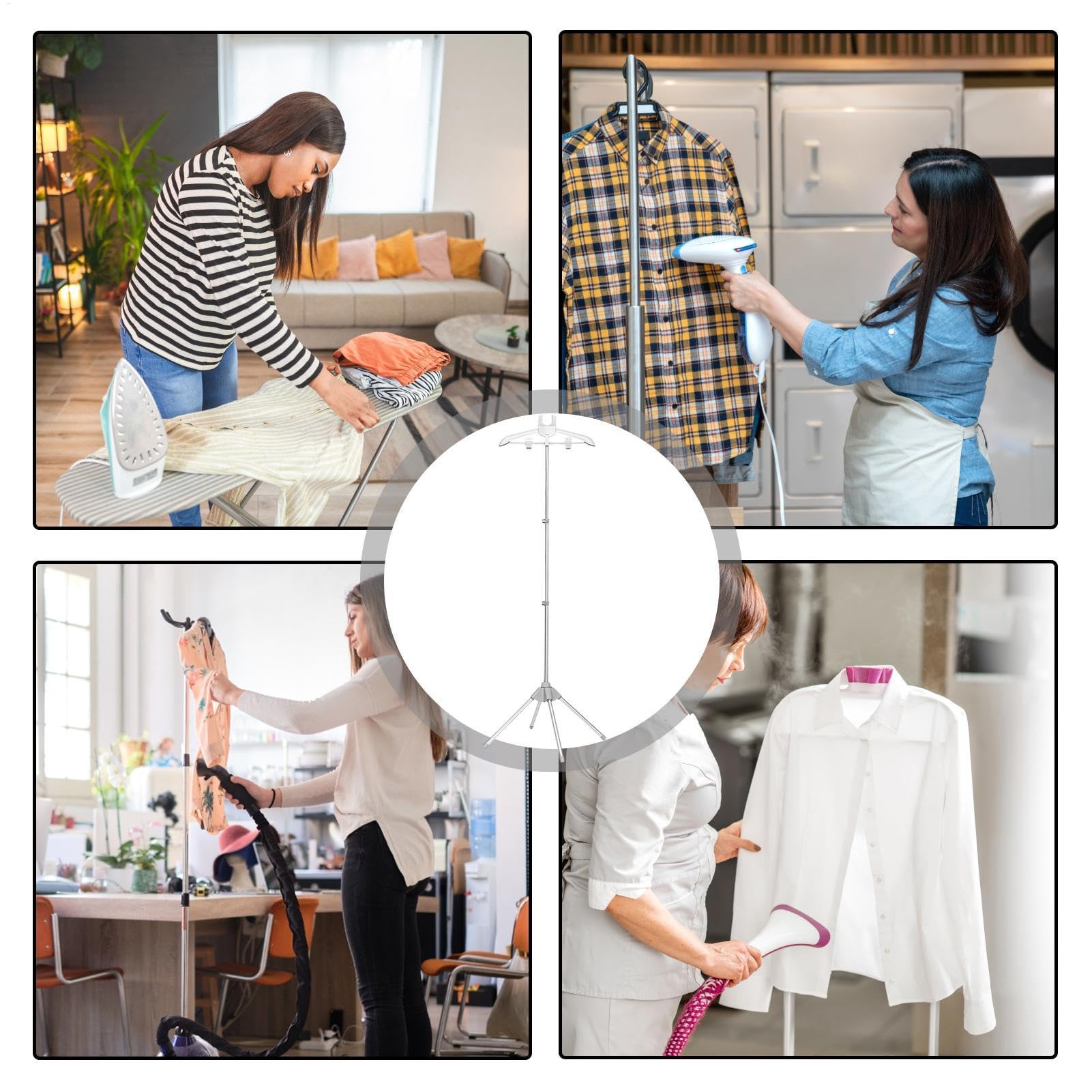 Dampfständer Für Kleidung, Handheld Dampfglätter Ständer Mit Bügelhandschuhen Dampfglätter Kleidung Ständer Kleiderbügel Zum Dampf Bügeln, Vertikaler Kleiderbügel Für Bügelmaschinen