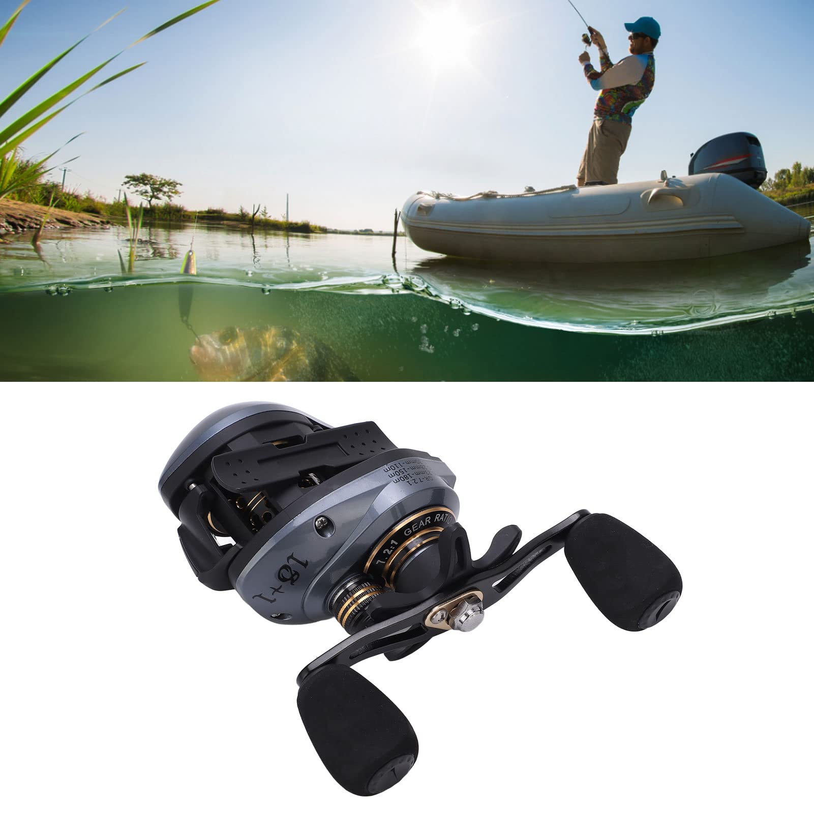 Kołowrotek Baitcasting 7.2:1, Szybki Multikołowrotek z Systemem Hamulca, Lekki Kołowrotek Castingowy 18+1BB, Do Wędkarstwo Słodkowodne i Morskie