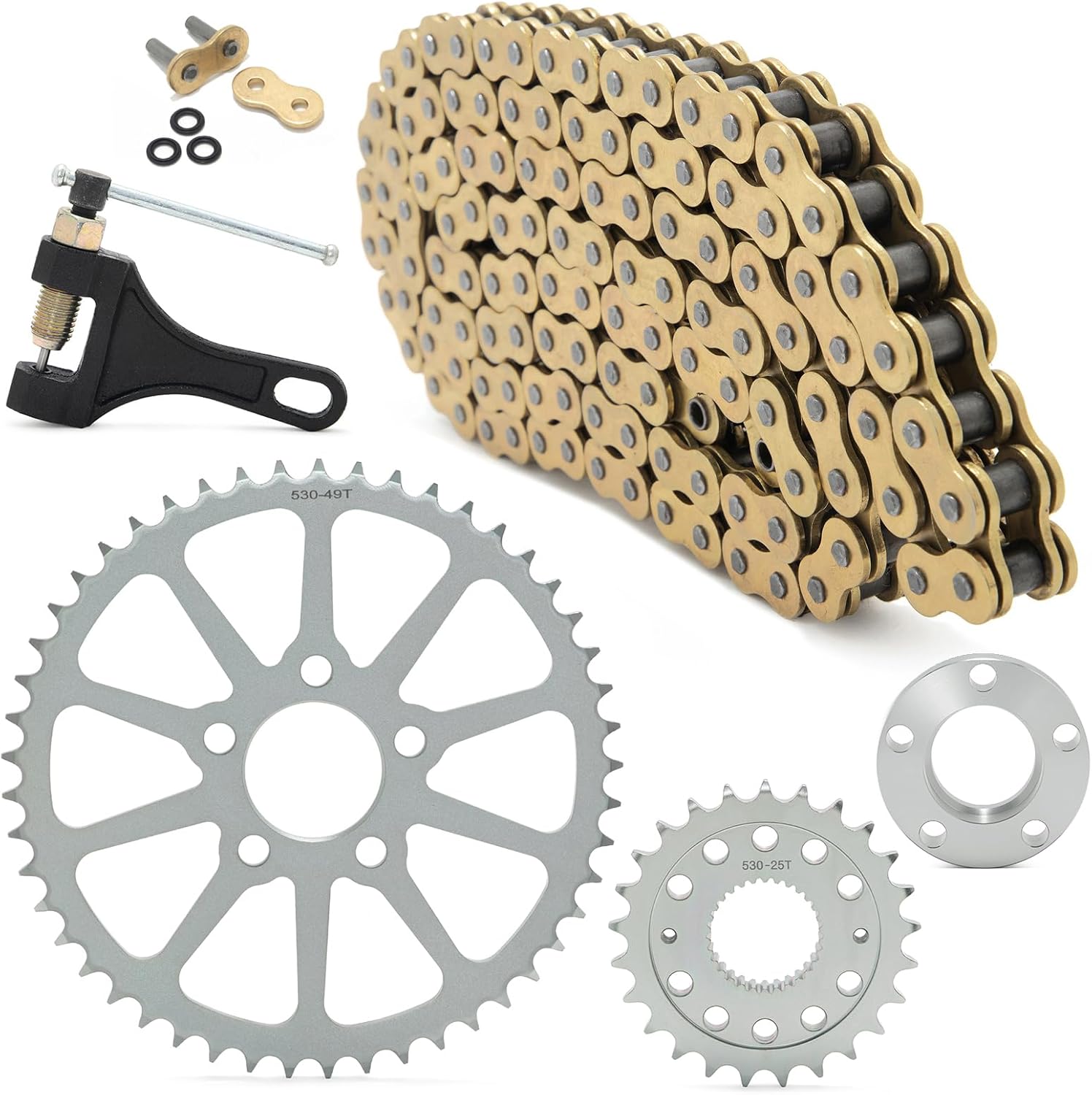 TOFR Chain Sprocket Conversion Kit Drive Transmission for Harley Softail Dyna 2018-up 2000-2006 25+49 tooth sprocket